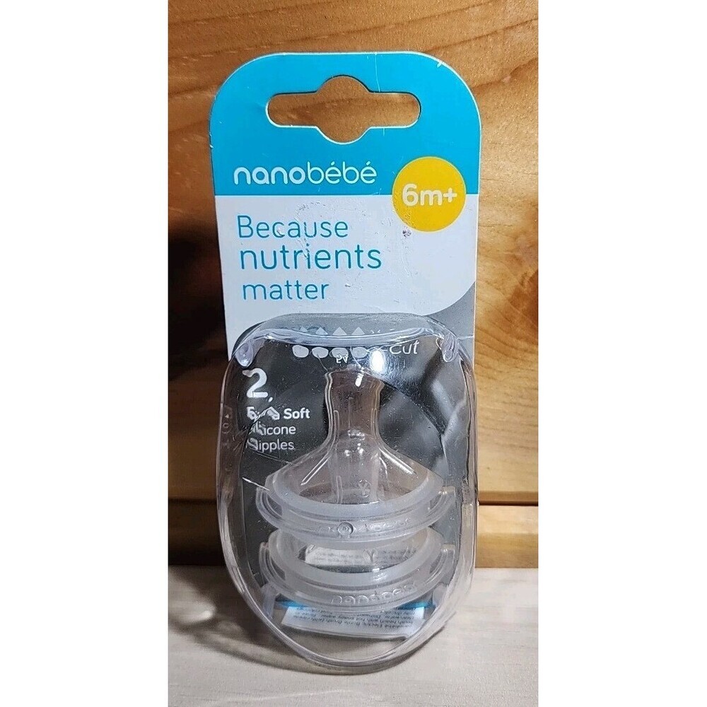 Nano Bebe Because Nutrients Matter Extra Soft Nipples 6M and Up New In Package